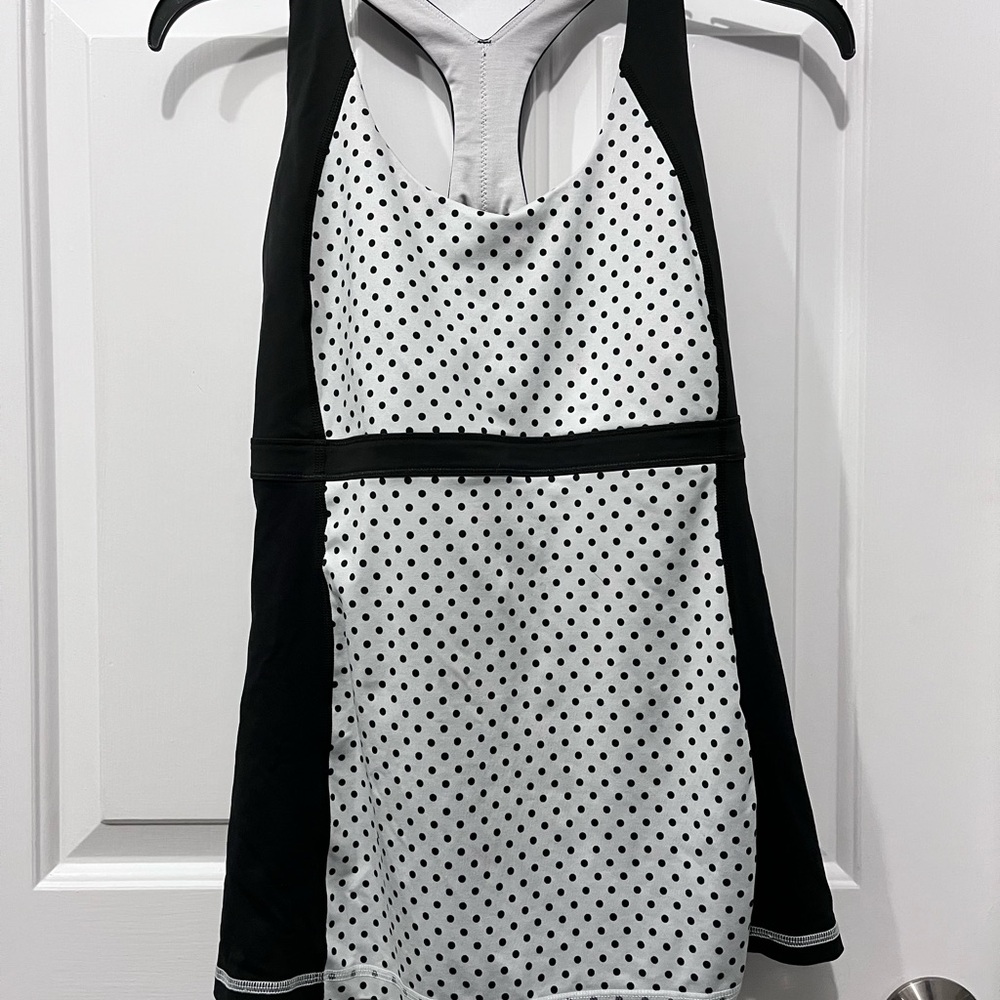 lululemon athletica Black and White Polka Dot Tank Top